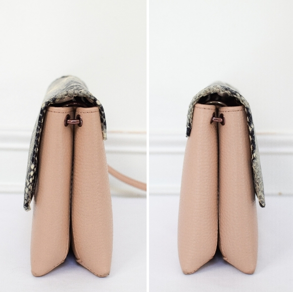 Ted Baker Alani Pink Leather Snakeskin Embossed Shoulder Bag Crossbody - Picture 4 of 14